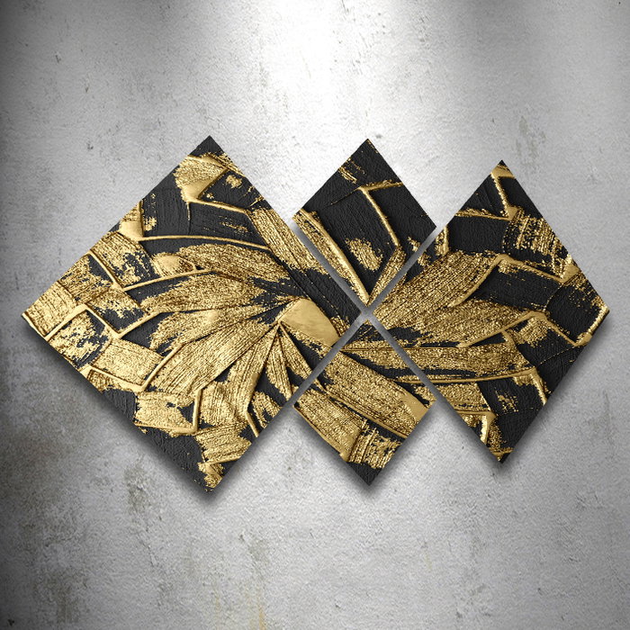 Wallity Conjunto de 4 Cuadros Decorativos de MDF Multicolor